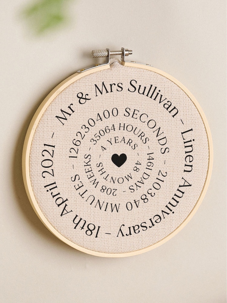 Circular Timeline Linen Look Anniversary Hoop by No Ordinary Gift - Image 1 of 1