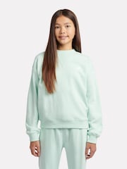 New Balance Green French Terry Small Logo Crew Neck Sweatshirt - Image 1 of 8