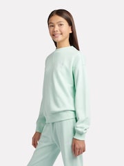 New Balance Green French Terry Small Logo Crew Neck Sweatshirt - Image 3 of 8