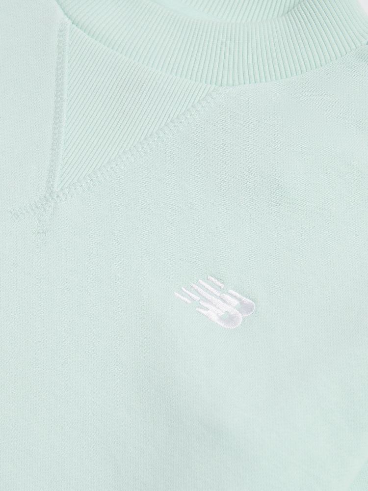 New Balance Green French Terry Small Logo Crew Neck Sweatshirt - Image 8 of 8