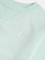 New Balance Green French Terry Small Logo Crew Neck Sweatshirt - Image 3 of 3