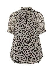 Yours Curve Natural Frill Neck Lined Blouse - Image 5 of 5