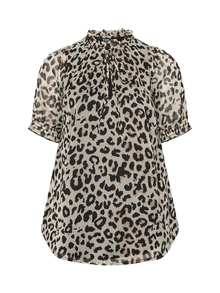 Yours Curve Natural Frill Neck Lined Blouse - Image 5 of 5