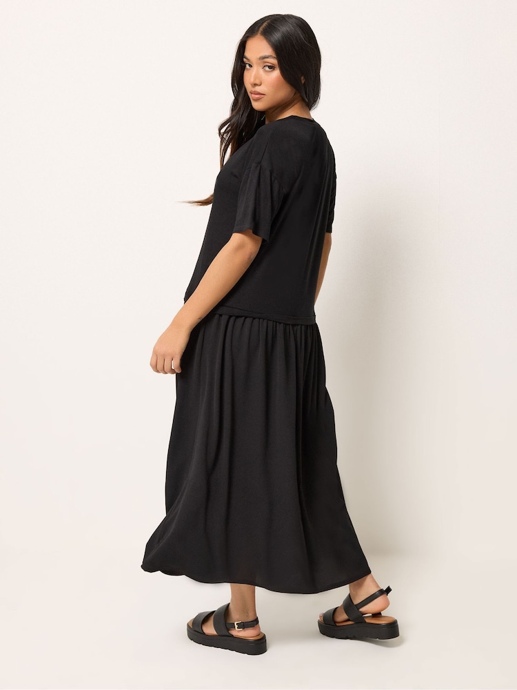 petite maxi t shirt dress Womens PixieGirl Petite Black Drop Waist T-Shirt Maxi Dress US 12 Petite