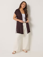 Yours Curve Brown Grown On Sleeve Cover-Up - Image 3 of 6