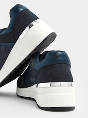 Yours Curve Blue Wide Fit Quilted Wedge Trainers - Image 4 of 5