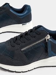 Yours Curve Blue Wide Fit Quilted Wedge Trainers - Image 5 of 5