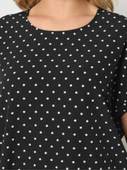 Yours Curve Black Easy Grown On Sleeve Top - Image 4 of 5