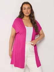 Yours Curve Pink Grown On Sleeve Cover-Up - Image 1 of 5