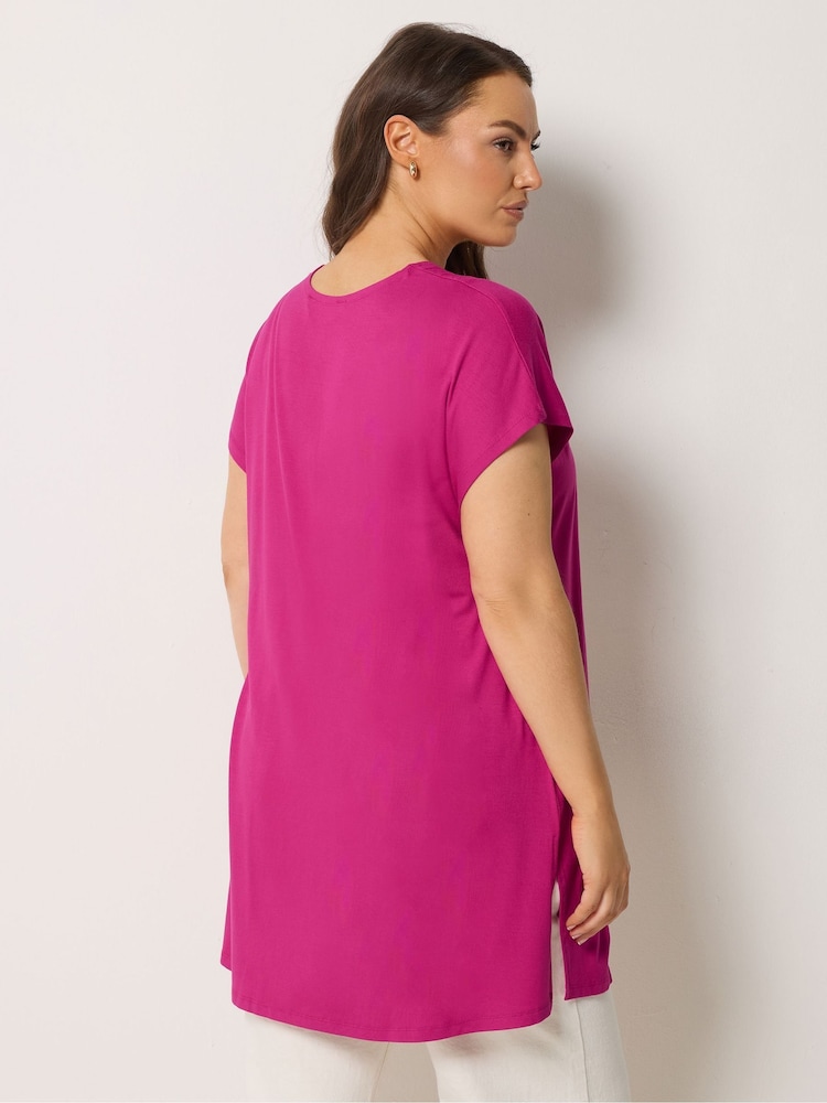 Yours Curve Pink Grown On Sleeve Cover-Up - Image 2 of 5