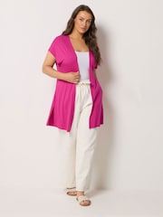 Yours Curve Pink Grown On Sleeve Cover-Up - Image 3 of 5