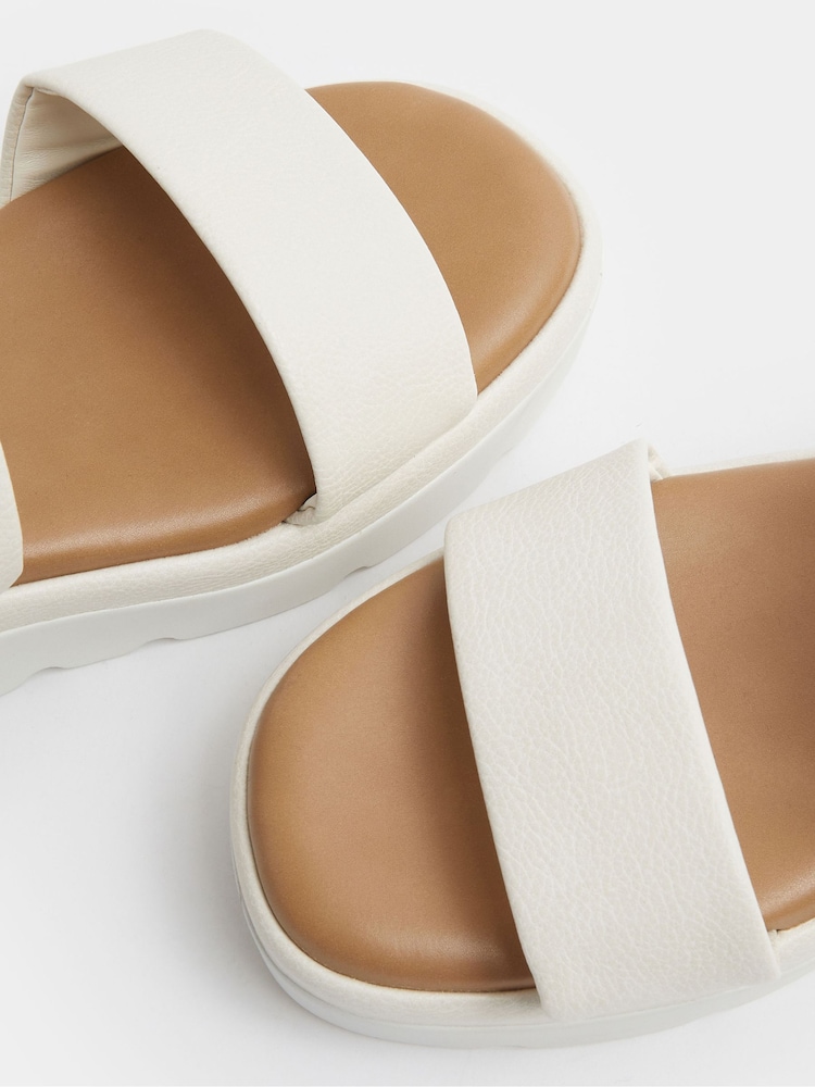 Yours Curve White Extra-Wide Fit Faux Leather Padded Wedge Sandals - Image 4 of 4 Yours Curve White Extra-Wide Fit Faux Leather Padded Wedge Sandals - Image 4 of 4