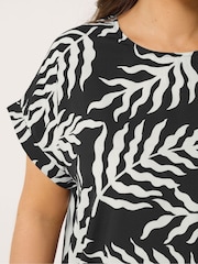 黑色鍍鉻 - Yours Curve Easy Grown On Sleeve Top - 圖片 4/5