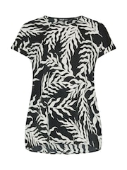 黑色鍍鉻 - Yours Curve Easy Grown On Sleeve Top - 圖片 5/5