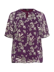 Yours Curve Purple Keyhole Detail Lined Tunic - Image 5 of 5