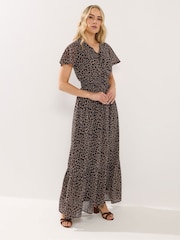 Long Tall Sally Brown Leopard Print Maxi Dress - Image 1 of 5