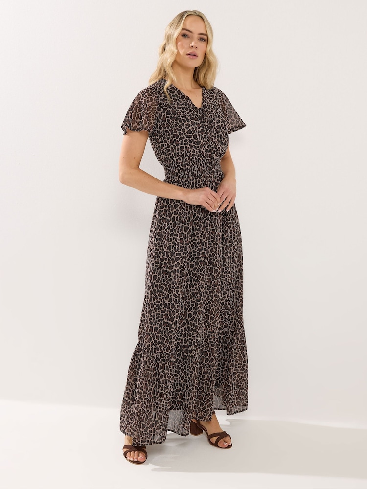 Long Tall Sally Brown Leopard Print Maxi Dress - Image 1 of 5