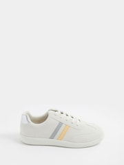 Yours Curve White Extra Wide Fit Retro Stripe Trainers - Image 3 of 5