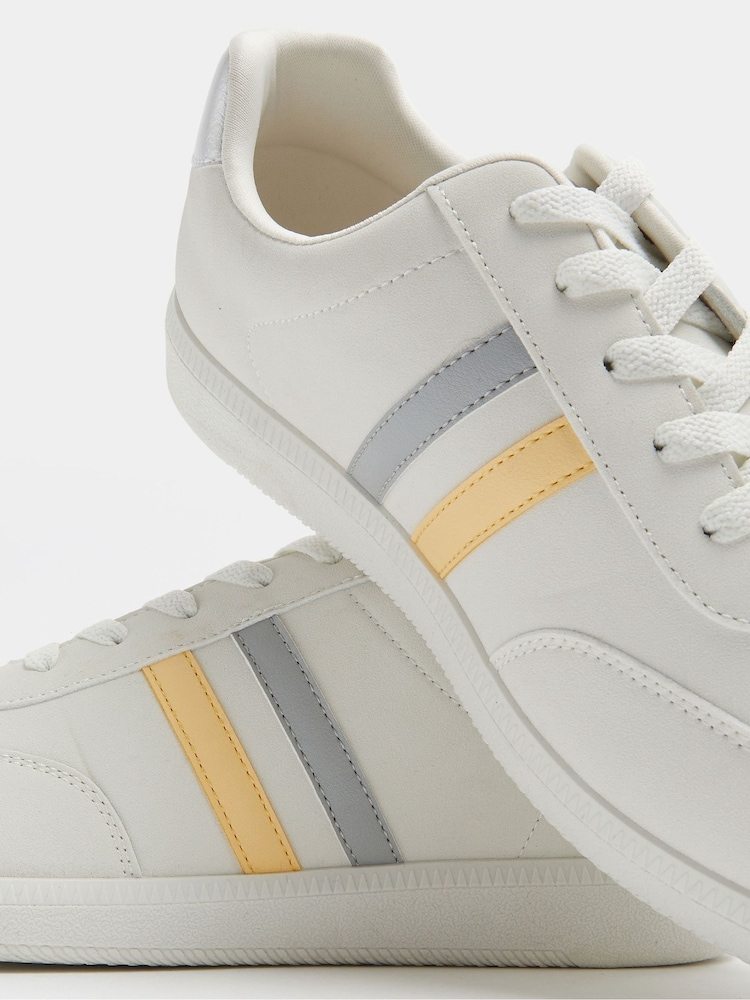 Yours Curve White Extra Wide Fit Retro Stripe Trainers - Image 5 of 5 Yours Curve White Extra Wide Fit Retro Stripe Trainers - Image 5 of 5