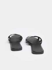 Yours Curve Black Extra Wide Fit Cut Out Mule Sandals - Image 2 of 3