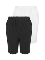 Yours Curve White Cool Cotton Shorts 2 Pack - Image 8 of 8