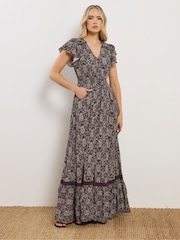 Long Tall Sally Brown Button Through Maxi Dress - Image 2 of 5