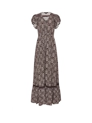 Long Tall Sally Brown Button Through Maxi Dress - Image 5 of 5