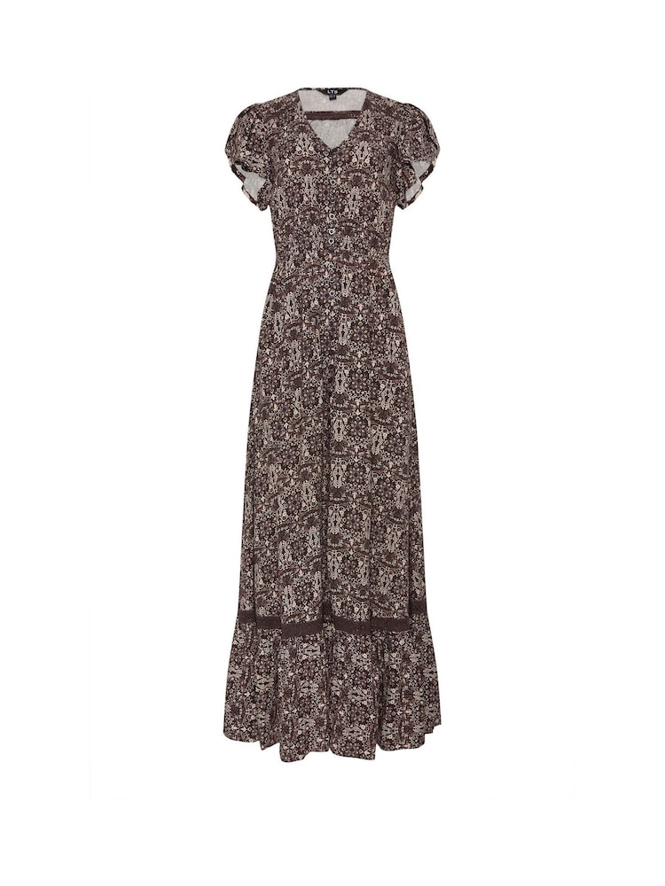 Long Tall Sally Brown Button Through Maxi Dress - Image 5 of 5