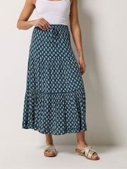 M&Co Aztec Print Tiered Maxi Skirt - Afbeelding 1 van 5