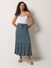 M&Co Aztec Print Tiered Maxi Skirt - Afbeelding 2 van 5