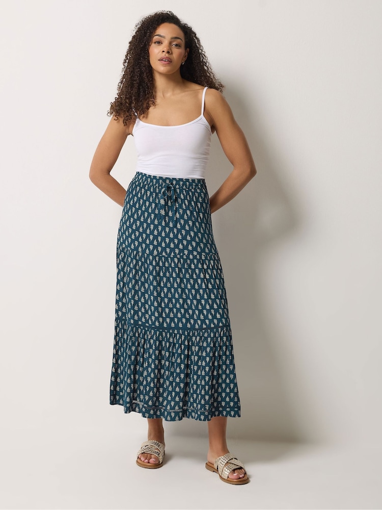 M&Co Aztec Print Tiered Maxi Skirt - Afbeelding 2 van 5 M&Co Aztec Print Tiered Maxi Skirt - Afbeelding 2 van 5