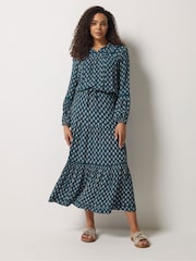 M&Co Aztec Print Tiered Maxi Skirt - Afbeelding 3 van 5