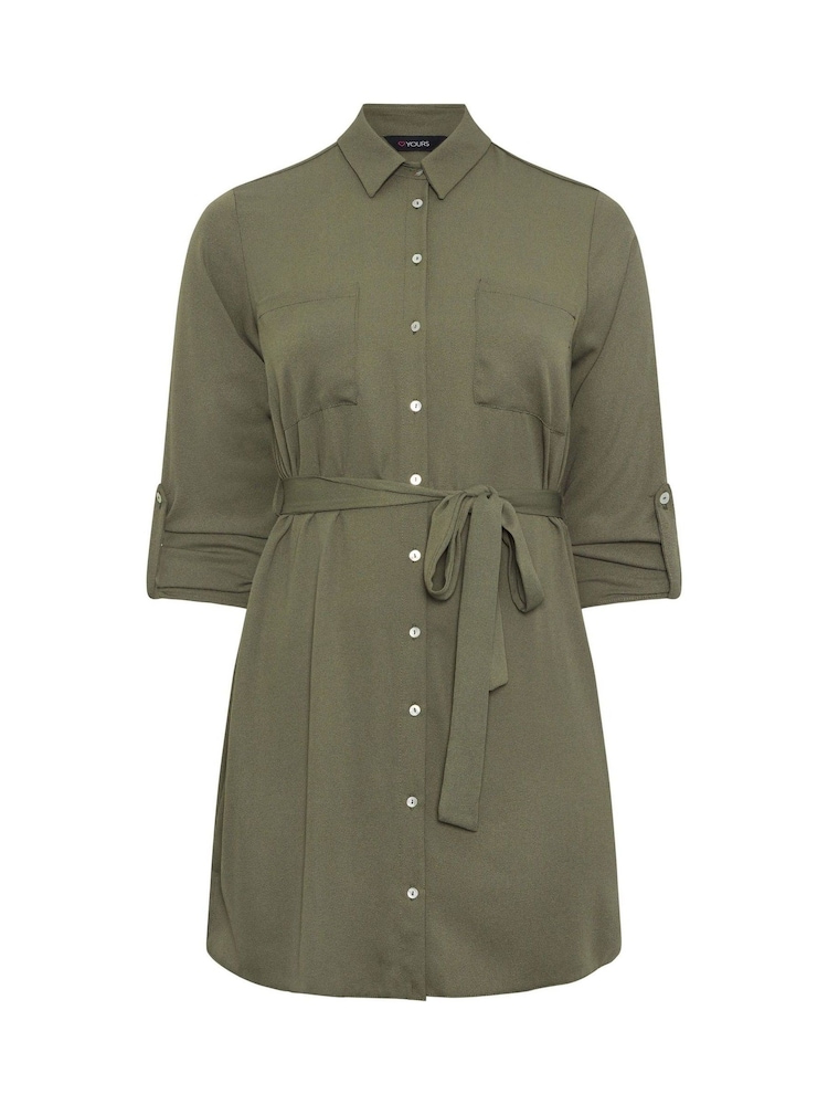 Yours Curve Green Belted Tunic Shirt - Image 5 of 5