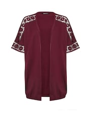 Yours Curve Red Crochet Sleeve Kimono - Image 5 of 5