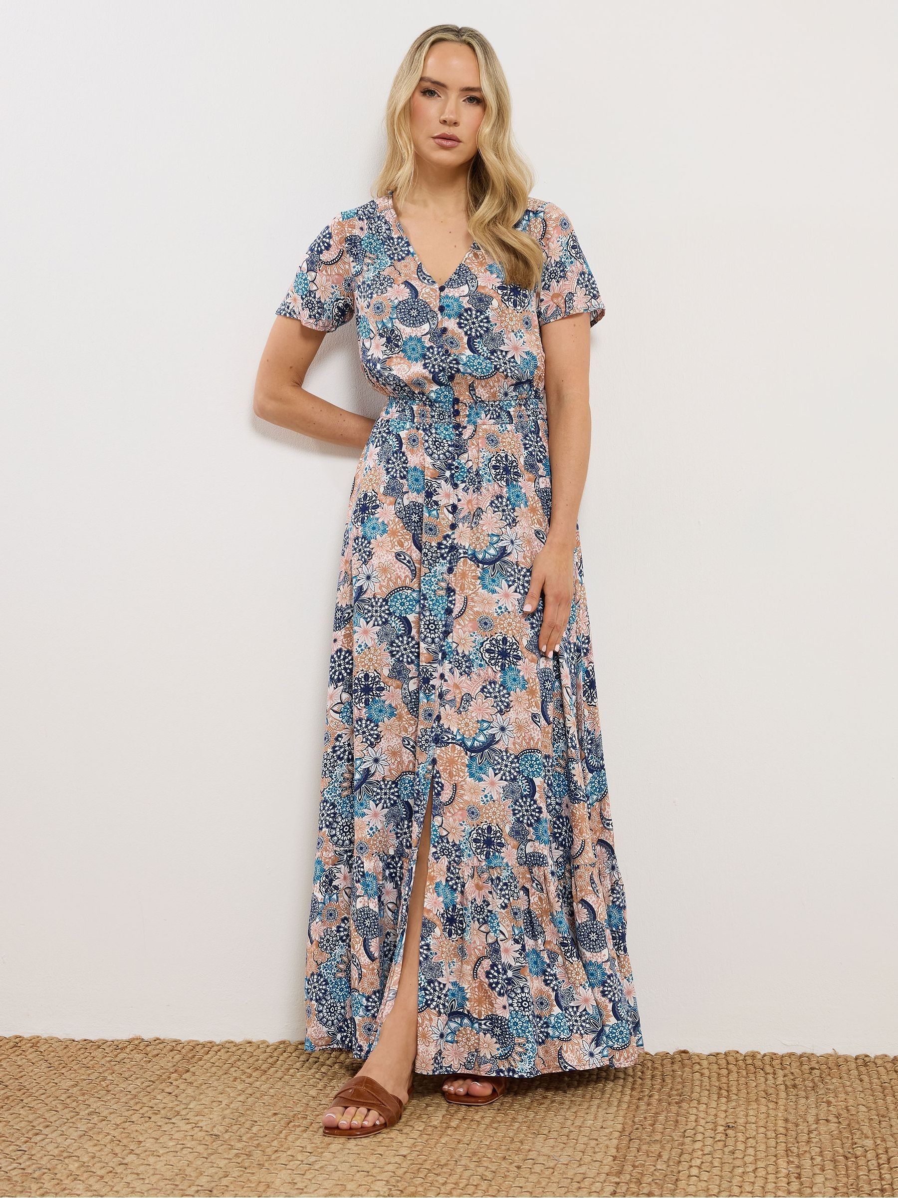 Long Tall Sally Women's Multi Tall Floral Button Maxi Dress Size 20 - Image 2
