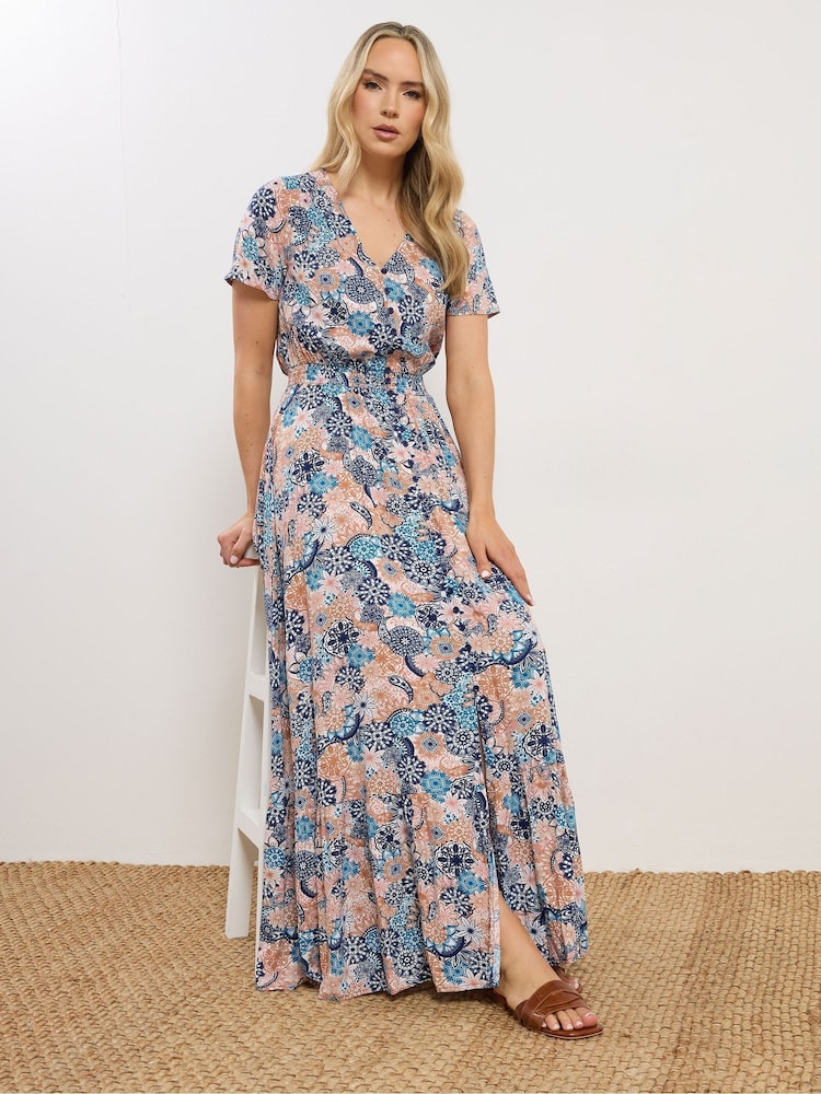 Long Tall Sally Blue Button Through Maxi Dress - Image 2 of 5
