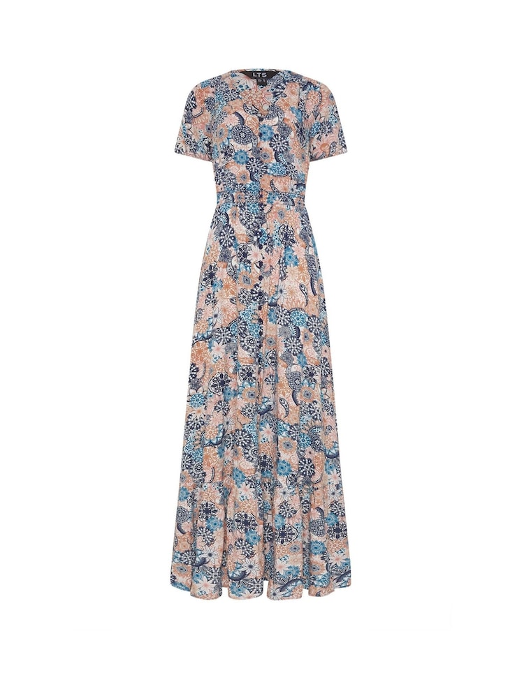 Long Tall Sally Blue Button Through Maxi Dress - Image 5 of 5