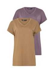 حزمة من 2 تيشرتات برقبة سبعة من Long Tall Sally - صورة 6 من 8