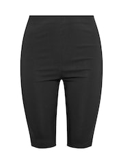 Yours Curve Black Bengaline Pedal Pusher Shorts - Image 6 of 6