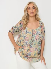 Yours Curve Yellow Boho Blouse - Image 1 of 5