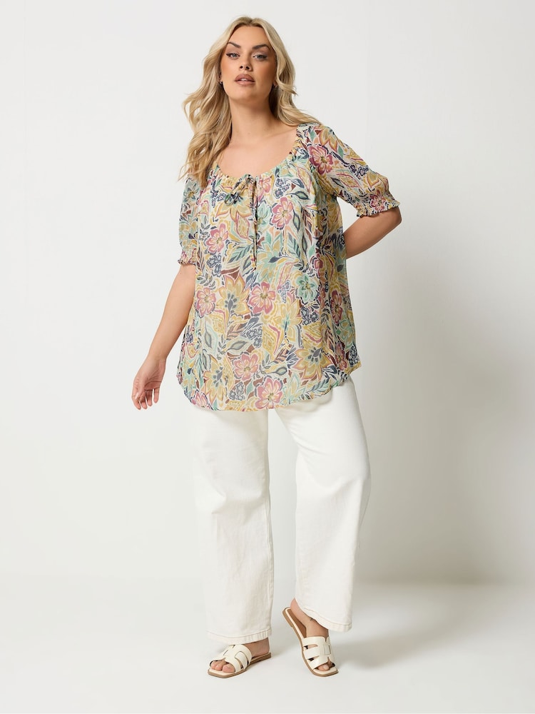 Yours Curve Yellow Boho Blouse - Image 2 of 5