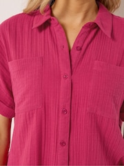 Long Tall Sally Red Cheesecloth Grown On Sleeve Shirt - Image 3 of 5