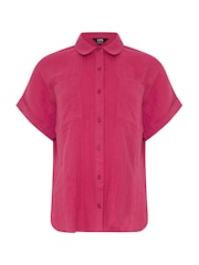 Long Tall Sally Red Cheesecloth Grown On Sleeve Shirt - Image 5 of 5