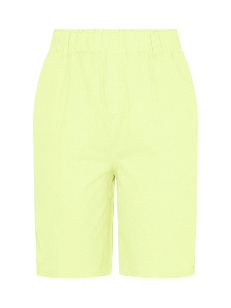 Yours Curve Yellow Cool Cotton Shorts - Image 5 of 5 Yours Curve Yellow Cool Cotton Shorts - Image 5 of 5