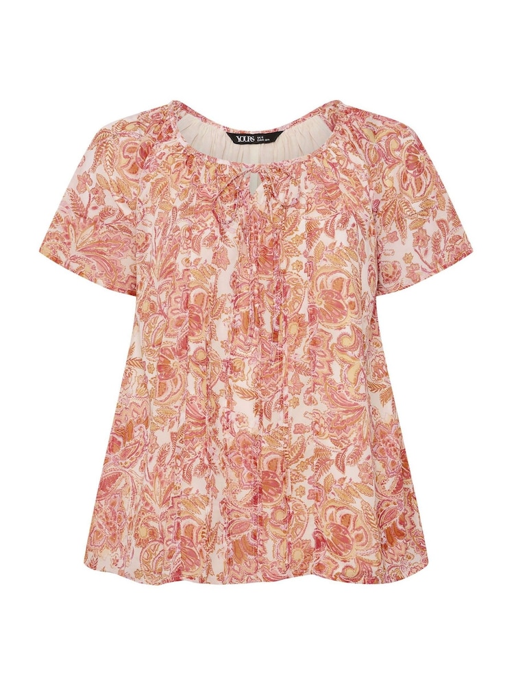 Rosa - Blusa con pinzas estilo boho de Yours Curve - Imagen 5 de 5