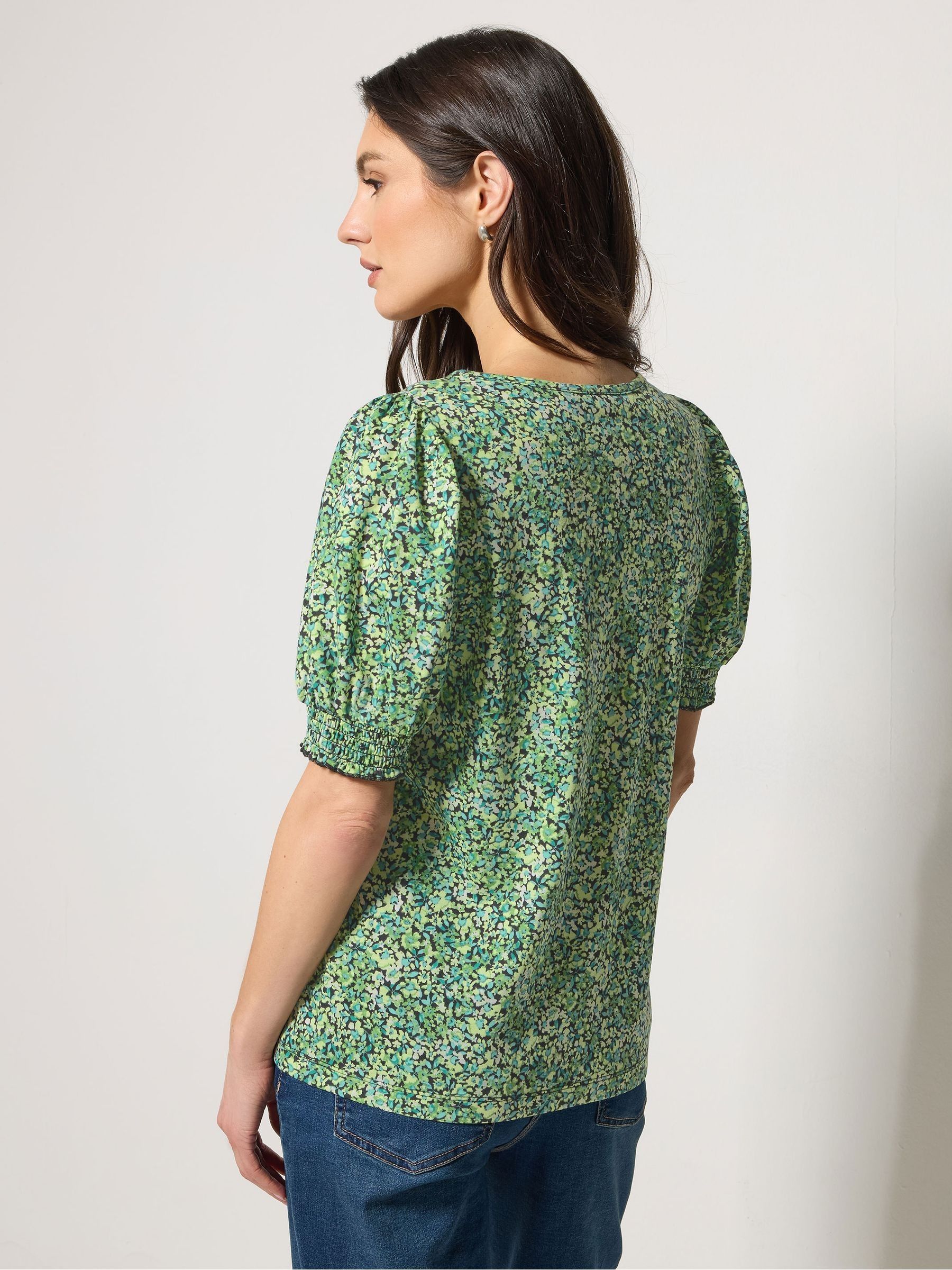 Buy M&Co Green Ditsy Floral Puff Sleeve Top from Next Canada