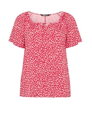 Yours Curve Red Boho Pintuck Blouse - Image 5 of 5