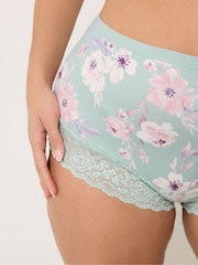 Yours Curve Pink Lace Trim Full Briefs 3 Pack - Image 4 of 8