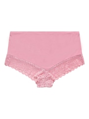 Yours Curve Pink Lace Trim Full Briefs 3 Pack - Image 7 of 8
