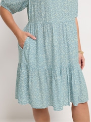 Μπλε - Μίνι φόρεμα με τιράντες Yours Curve Ditsy σε λεπτή γραμμή - Εικόνα 4 από 6